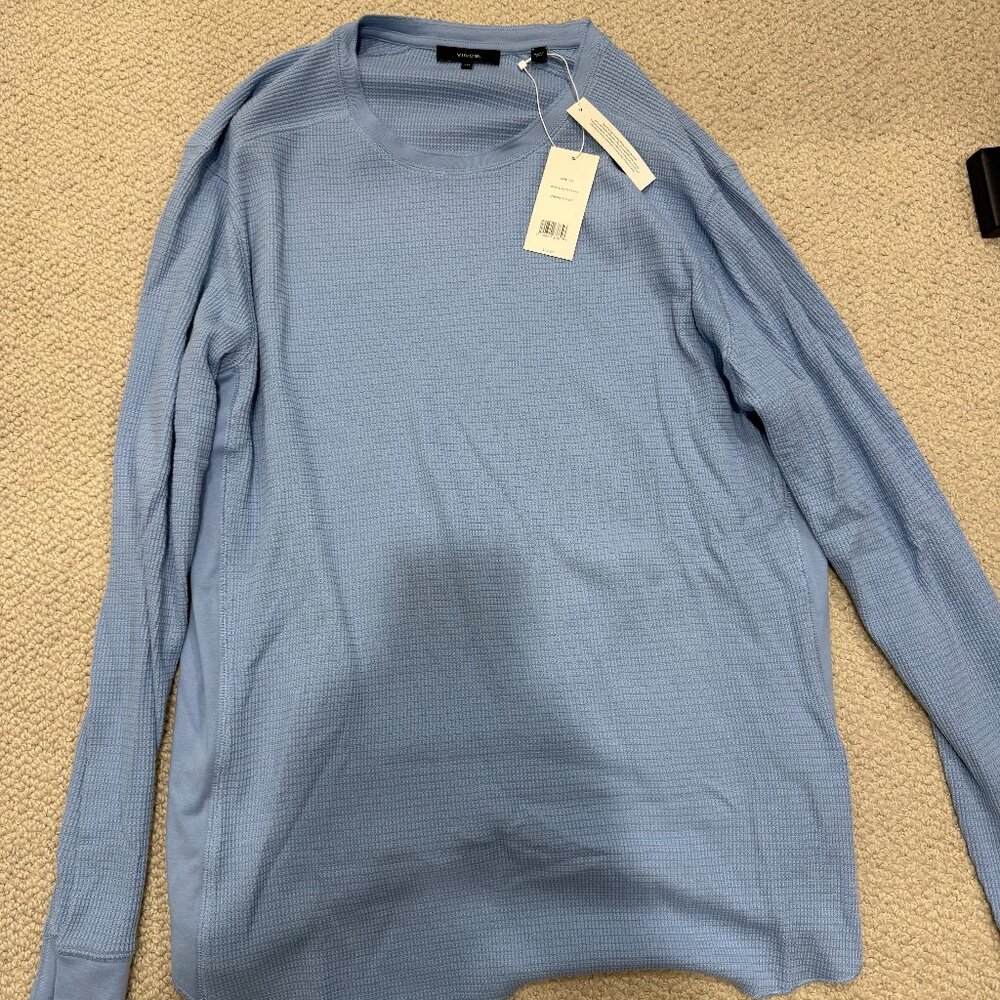 Vince Mens Size XXL Blue Waffle Knit NWT
